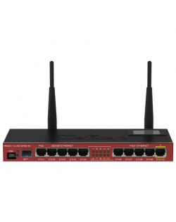 MikroTik Router RB2011UIAS-2HND-IN 802.11n, 10/100/1000 Mbit/s, Ethernet LAN (RJ-45) ports 10, Antenna type External, 1xUSB