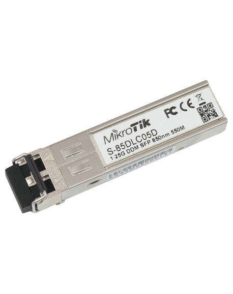 MikroTik S-85DLC05D SFP, Multi-Mode Fiber, Dual LC, 10/100/1000 Mbit/s, Wavelength 850 nm, Maximum transfer distance 550 m, -40 