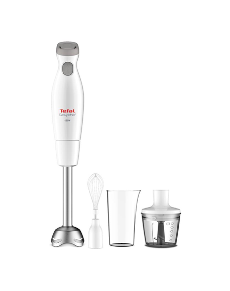 TEFAL Blender Easychef HB453138 Hand Blender, 450 W, Blade material Stainless steel, White