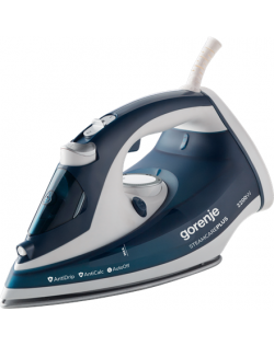 Gorenje Steam Iron SIH2200TQC Steam Iron, 2200 W, Water tank capacity 300 ml, Continuous steam 30 g/min, Blue/White