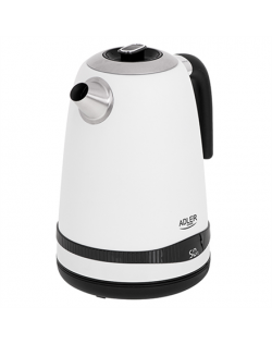 Adler Kettle AD 1295w Electric, 2200 W, 1.7 L, Stainless steel, 360° rotational base, White