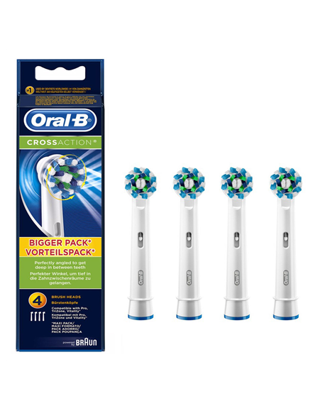 Oral-B Power Crossaction Toothbrush Heads EB50-4 For adults, Heads, Number of brush heads included 4