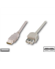 Logilink USB 2.0 extensio cable, USB A female, USB A male, 3 m, Grey