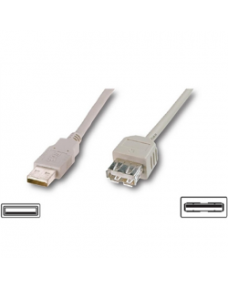 Logilink USB 2.0 extensio cable, USB A female, USB A male, 3 m, Grey