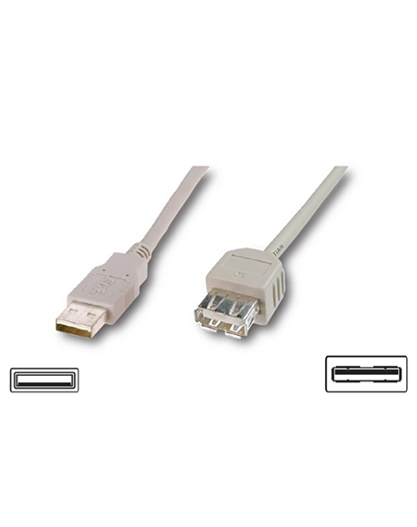 Logilink USB 2.0 extensio cable, USB A female, USB A male, 3 m, Grey