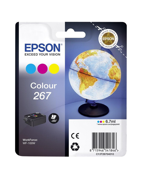 Epson 267 Tri-colour Ink Cartridge Ink, Cyan, Magenta, Yellow