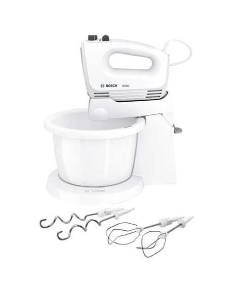 Bosch MFQ2600X Mixer with bowl, 400 W, Number of speeds 4, Blade material Stainless steel, White