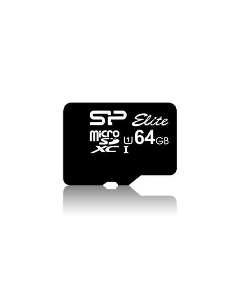 Silicon Power Elite UHS-I 64 GB, MicroSDXC, Flash memory class 10, SD adapter