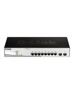 D-Link Switch DGS-1210-10 Web Management, Desktop, 1 Gbps (RJ-45) ports quantity 8, SFP ports quantity 2, Power supply type Sing