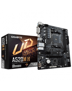 Gigabyte A520M H 1.0 Processor family AMD, Processor socket AM4, DDR4 DIMM, Memory slots 2, Chipset AMD A, Micro ATX