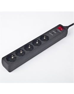 EnerGenie Surge Protector SPG5-C-10/ 3 m/ 5 Sockets/ Black