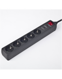 EnerGenie Surge Protector SPG5-C-10/ 3 m/ 5 Sockets/ Black
