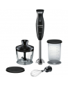 Bosch CleverMixx MSM2650B Black, Hand Blender, 600 W, Shaft material Stainless steel, Mini chopper, Material jar(s) Plastic
