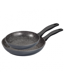 Stoneline Pan Set of 2 10640 Frying, Diameter 20/26 cm, Suitable for induction hob, Fixed handle, Anthracite