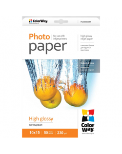 ColorWay High Glossy Photo Paper, 50 sheets, 10x15, 230 g/m²
