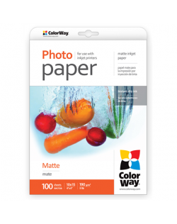 ColorWay Matte Photo Paper, 100 sheets, 10x15, 190 g/m²