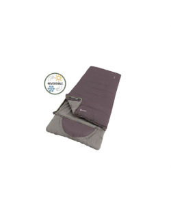 Outwell Contour Dark Purple L, Sleeping Bag - Left Zipper, 220 x 85 cm, YKK 2-way L-shape open-end with auto lock, Purple
