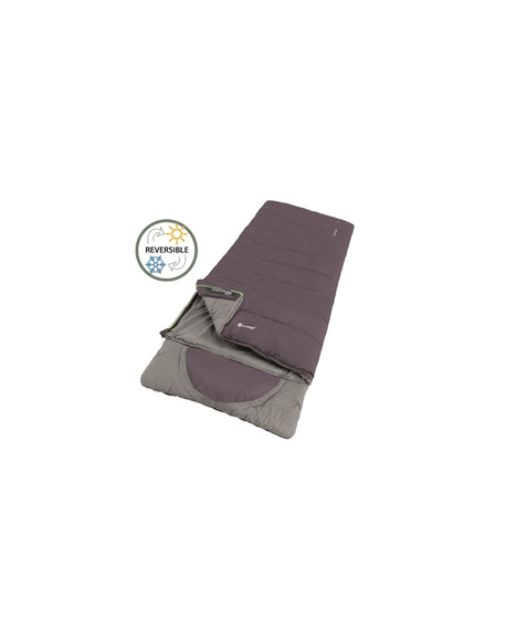 Outwell Contour Dark Purple L, Sleeping Bag - Left Zipper, 220 x 85 cm, YKK 2-way L-shape open-end with auto lock, Purple