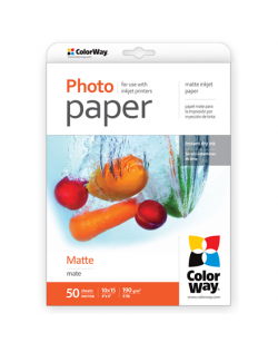 ColorWay Matte Photo Paper, 50 sheets, 10x15, 190 g/m²