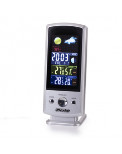 Mesko MS 1177 Weather station, White, Colorful Digital Display, Remote Sensor