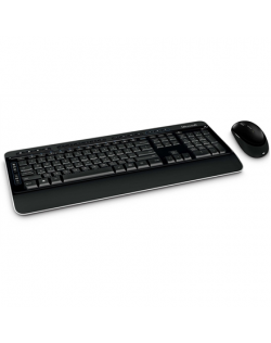 Microsoft Wireless Desktop 3050 with AES Standard, Wireless, Keyboard layout RU, Mouse included, USB, Black, Numeric keypad