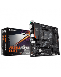 Gigabyte A520 AORUS ELITE 1.0 Processor family AMD, Processor socket AM4, DDR4 DIMM, Memory slots 4, Number of SATA connectors 4