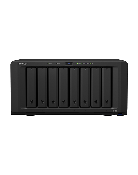 Synology Tower NAS DS1821+ Up to 8 HDD/SSD Hot-Swap, Ryzen V1500B Quad Core, Processor frequency 2.2 GHz, 4 GB, DDR4, RAID 0,1,5