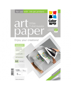 ColorWay ART Photo Paper T-shirt transfer (white), 5 sheets, A4, 120 g/m²