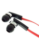 Gembird Porto earphones with microphone and volume control with flat cable 3.5 mm, Red/Black, Built-in microphone