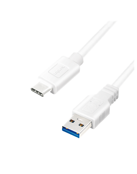 Logilink USB 3.2 Gen 1x1 Cable CU0174 1 m, White, USB-A Male, USB-C Male