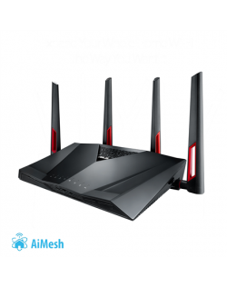 Asus Router RT-AC88U 802.11ac, 1000+2167 Mbit/s, 10/100/1000 Mbit/s, Ethernet LAN (RJ-45) ports 8, Mesh Support Yes, MU-MiMO Yes