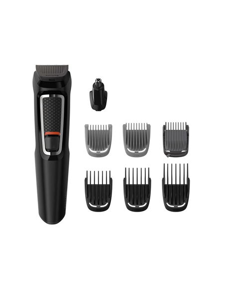 Philips Warranty 24 month(s), stubble combs (1,2 mm) , 1 adjustable beard comb (3-7 mm) and 3 hair combs (9,12,16 mm)., 8-in-1 t