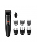 Philips Warranty 24 month(s), stubble combs (1,2 mm) , 1 adjustable beard comb (3-7 mm) and 3 hair combs (9,12,16 mm)., 8-in-1 trimmer Multigroom series 3000, Cordless