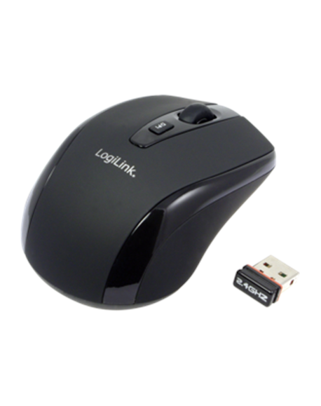 Logilink Maus optisch Funk 2.4 GHz wireless, Black, 2.4GH wireless mini mouse with autolink