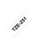 Brother TZ-251 Laminated Tape Black on White, TZe, 8 m, 2.4 cm