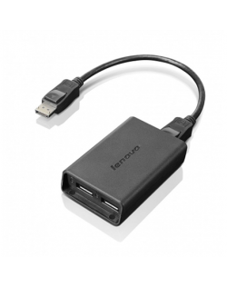Lenovo DisplayPort to Dual-DisplayPort Monitor Cable Black, Adapter