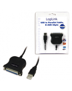 Logilink USB 2.0 adapter to Paralel (LPT) DB25 , 1,8m DB25, USB A male