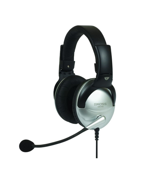 Koss Headphones SB45 Headband/On-Ear, 3.5mm (1/8 inch), Microphone, Silver/Black, Noice canceling,