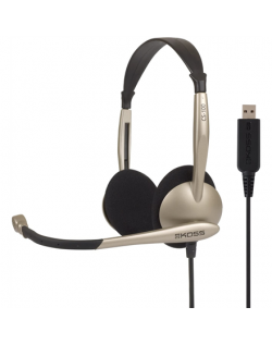 Koss Headphones CS100USB Headband/On-Ear, USB, Microphone, Gold, Noice canceling,