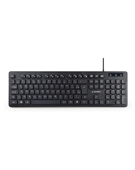 Gembird Multimedia Keyboard KB-MCH-04 USB Keyboard, Wired, US, Black