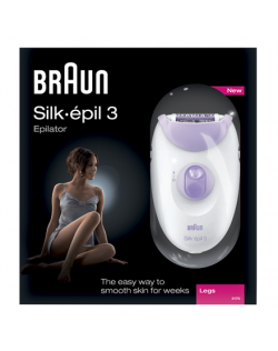 Braun Epilator SE3170 L Corded, Number of intensity levels 2, Number of speeds 2, Violet, White, Battery