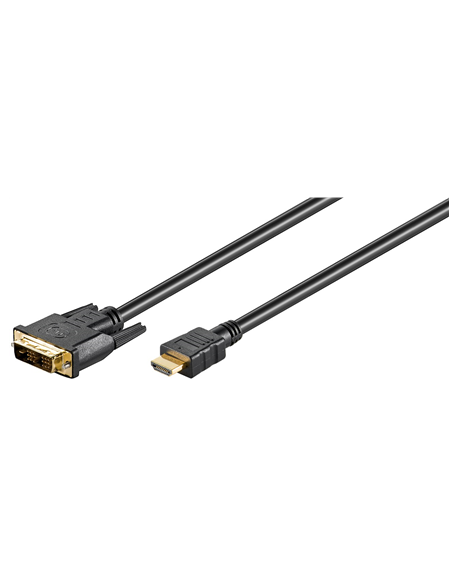 Goobay DVI-D/HDMI cable, gold-plated HDMI to DVI-D, 2 m