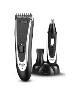 Adler AD 2822 Hair clipper + trimmer, 18 hair clipping lengths, Thinning out function, Stainless steel blades, Black