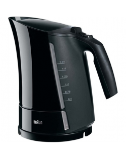 Braun WK 300 Standard kettle, Plastic, Black, 2200 W, 360° rotational base, 1.7 L