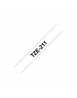 Brother TZe-211 Laminated Tape Black on White, TZe, 8 m, 6 mm