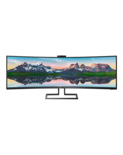 Philips SuperWide curved LCD display 499P9H/00 48.8 ", VA, Dual QHD, 5120 x 1440 pixels, 32:9, 5 ms, 450 cd/m², Black, Headphone