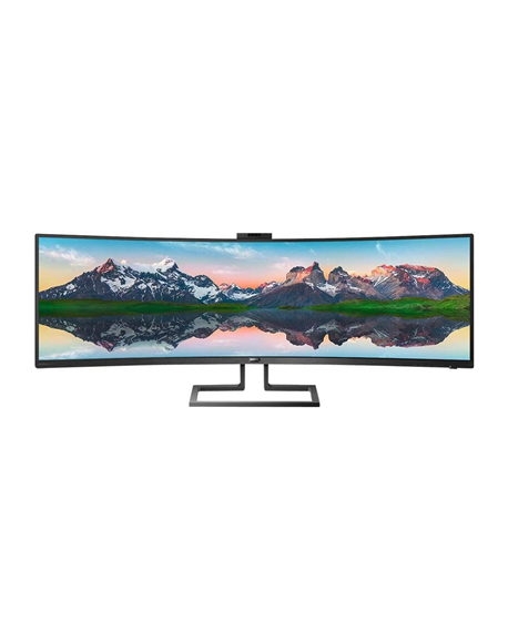 Philips SuperWide curved LCD display 499P9H/00 48.8 ", VA, Dual QHD, 5120 x 1440 pixels, 32:9, 5 ms, 450 cd/m², Black, Headphone