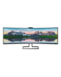 Philips SuperWide curved LCD display 499P9H/00 48.8 ", VA, Dual QHD, 5120 x 1440 pixels, 32:9, 5 ms, 450 cd/m², Black, Headphone out