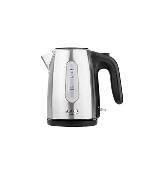 Adler Kettle AD 1273 Standard, 1630 W, 1 L, Stainless steel, Stainless steel, 360° rotational base