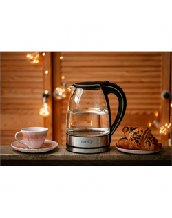 Camry Kettle CR 1239 Electric, 2000 W, 1.7 L, Glass, 360° rotational base, Black